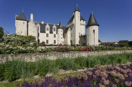 Fleurs devant le Château du Rivau