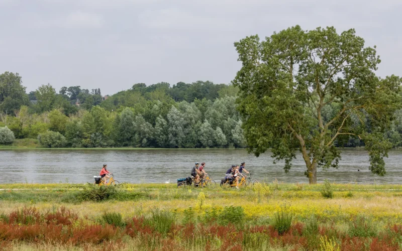 Cyclotouristes en bord de Loire